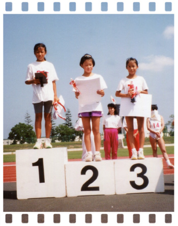 初めて富山市の小学生マラソン大会に出て優勝（小学４年生）